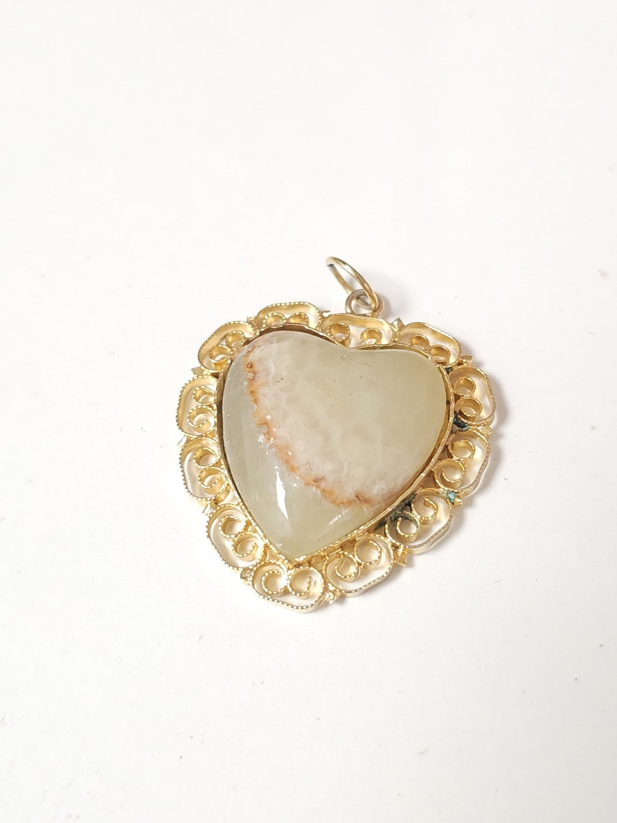 Vintage pendentif ancien, grande taille avec pierre onyx noire, bijou rétro uniq