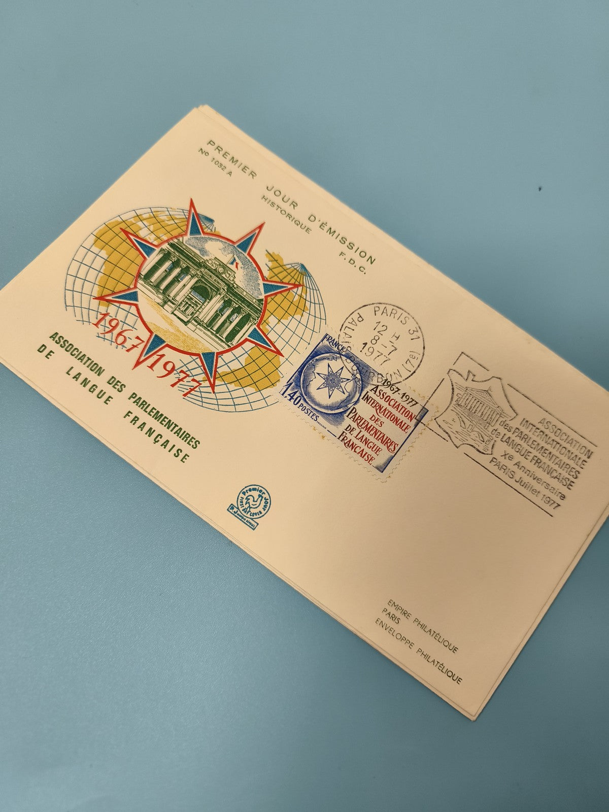 Enveloppe premier jour FDC 1977 philatélie Association Parlementaires français