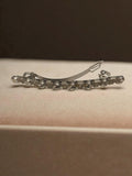 Barrette vintage fantaisie strass transparents, pince à cheveux rétro