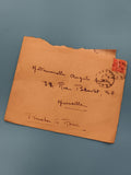 Lettre ancienne affranchie 50c Marianne, enveloppe manuscrite Marseille (Ref 3)
