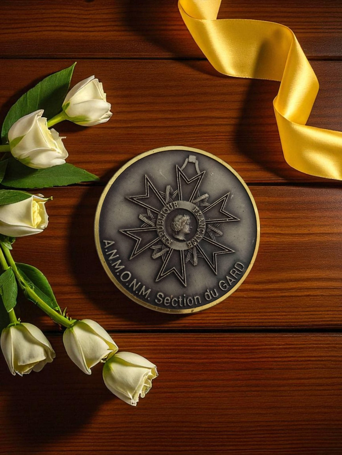 Alte Medaille ANMONM Gard, Vintage-Dekoration, Gedenkabzeichen