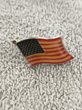 Pin's vintage drapeau USA émail, badge ancien American flag (Ref 4)