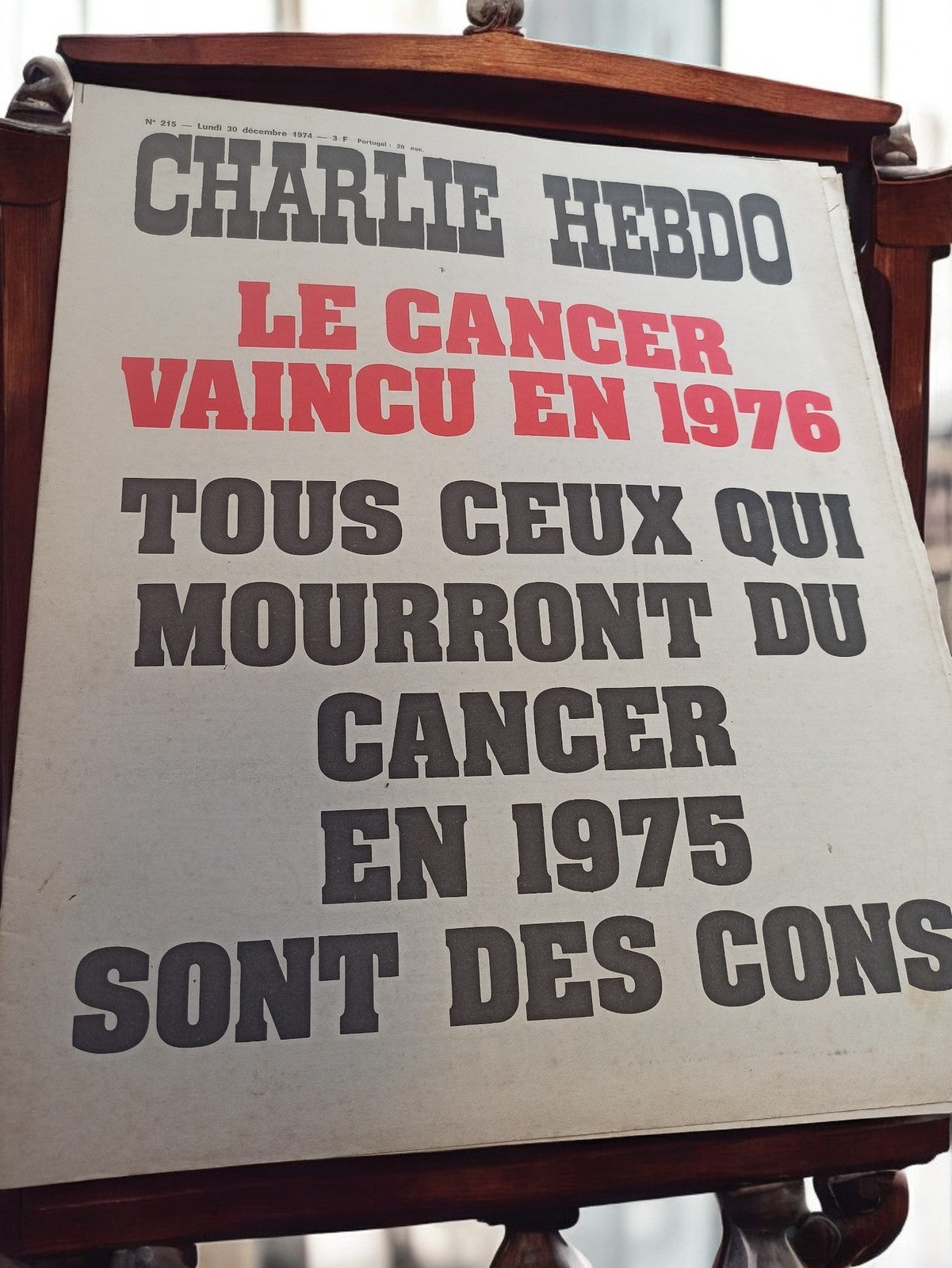 Journal Charlie Hebdo n°215 1974 vintage ancien une presse satirique années 70