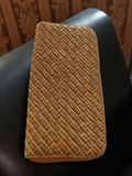 Portefeuille vintage en cuir tressé Ancienne marron rétro élégant accessoire