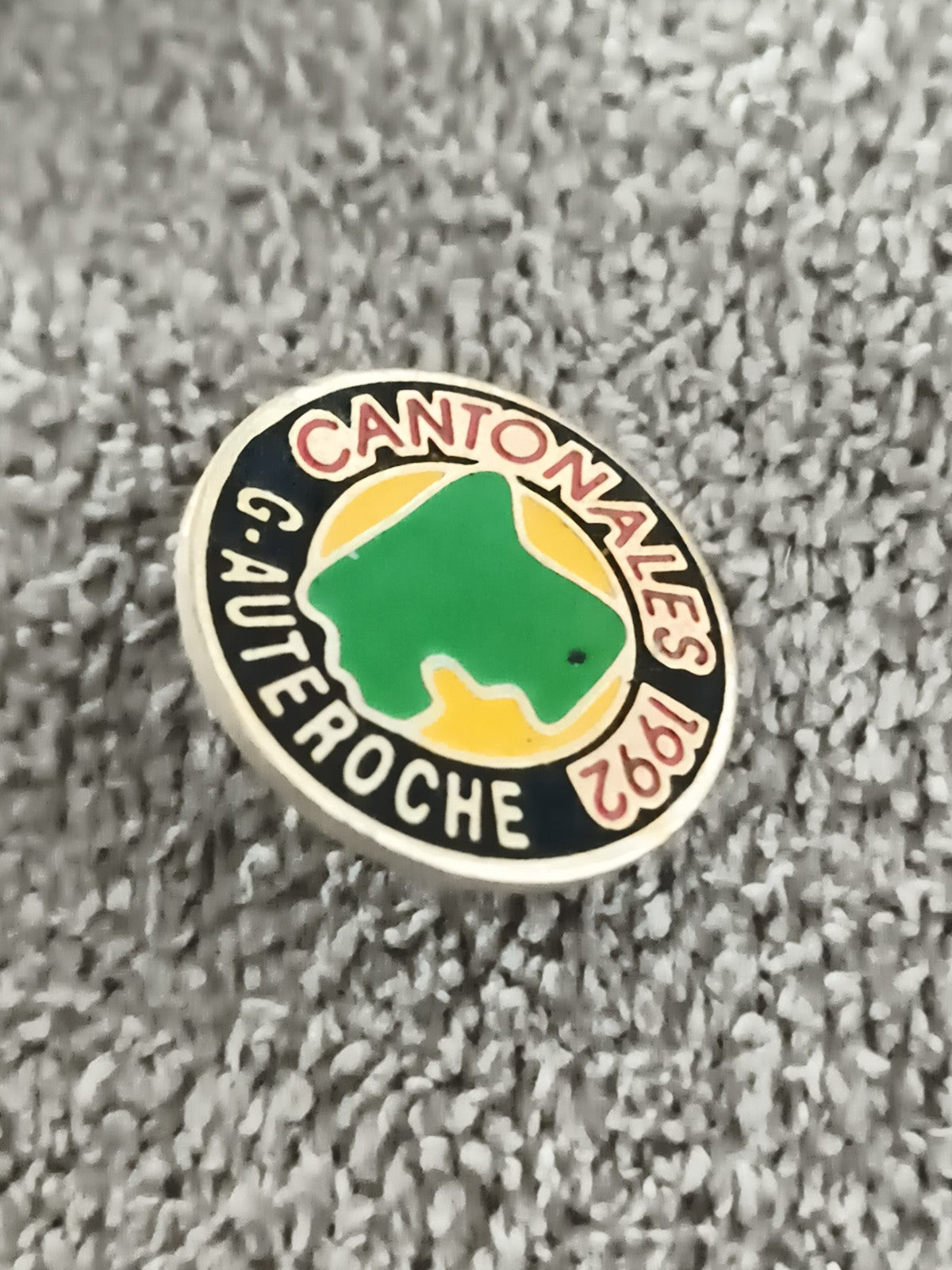 Pin's vintage Cantonales 1992 G. Auteroche rond émaillé rétro badge ancien