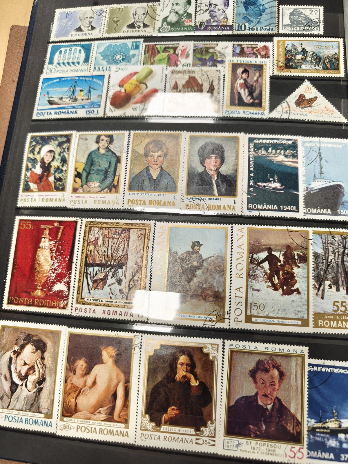 Lot timbres Roumanie Posta Romana thématiques portraits paysages oblitérés coule