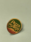 Vintage pin's Pizza Del Arte rond vert jaune ancien badge restaurant collection