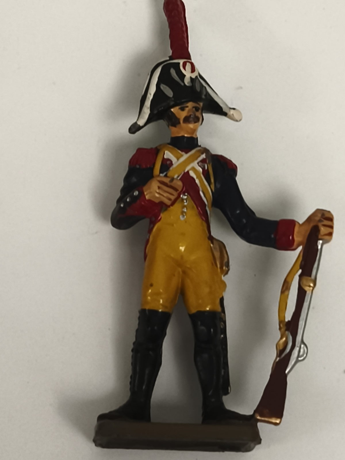 Figurine soldat plomb uniforme empire ancien, peinture main, militaire vintage