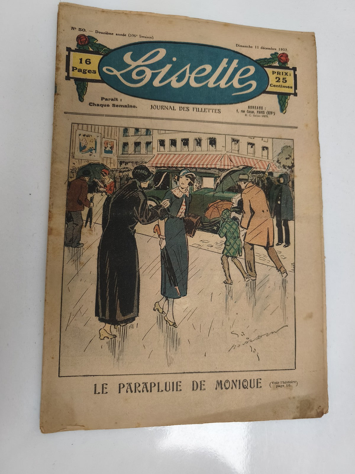 Ancien journal Lisette 1932 n°50, 16 pages, illustré, vintage presse fillettes
