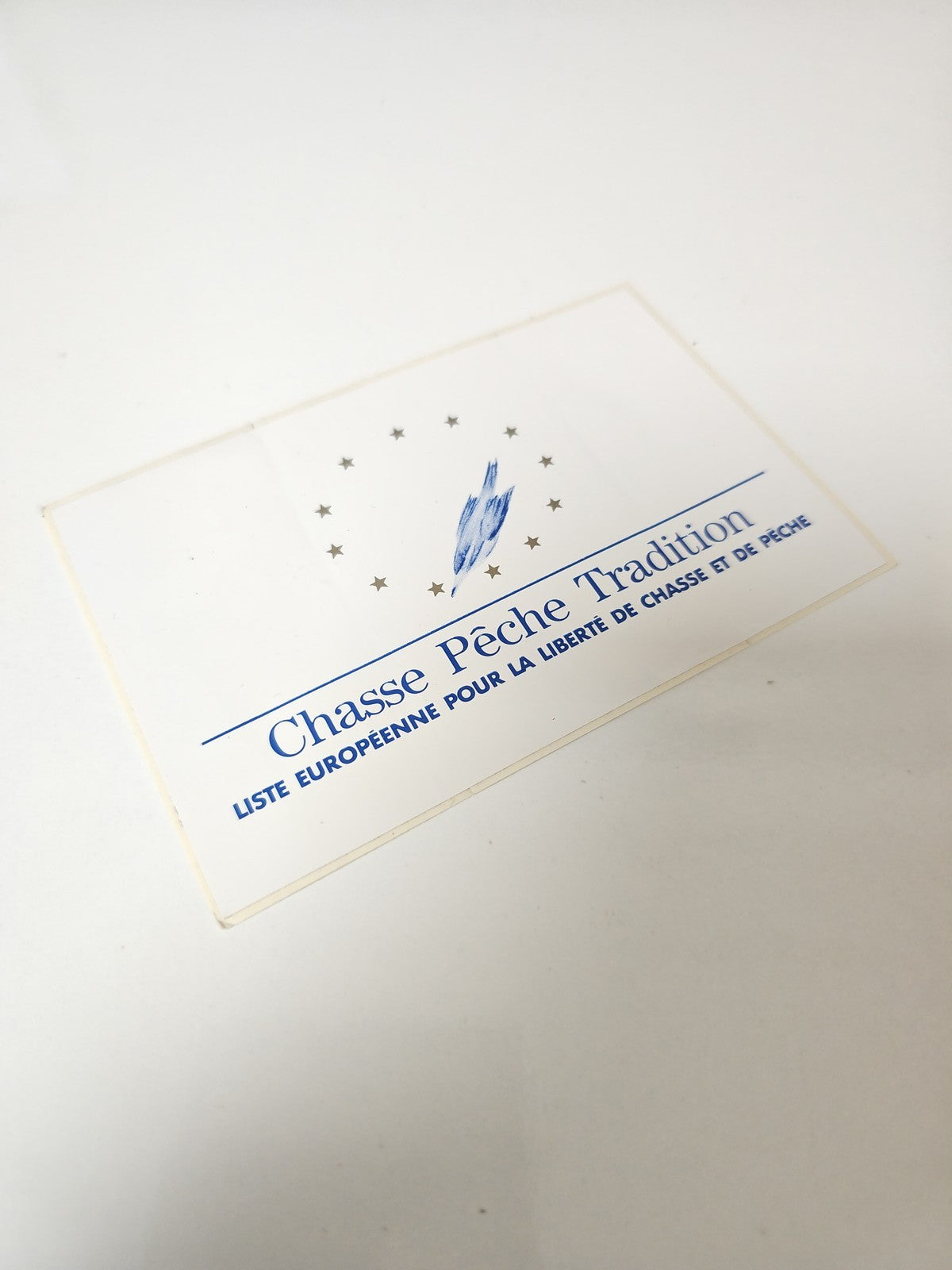 Vintage grand autocollant publicitaire ancien Chasse Pêche Tradition collection