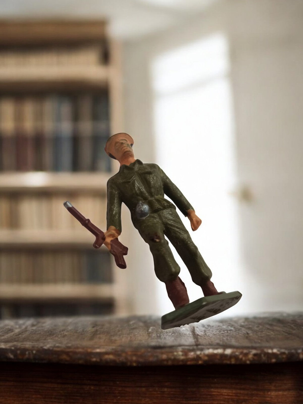 Figurine soldat ancien Starlux vintage vert kaki statuette rétro militaire