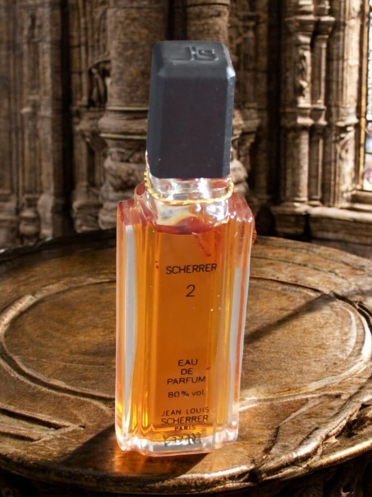 Miniature parfum vintage Jean Louis Scherrer 2 flacon verre sculpté