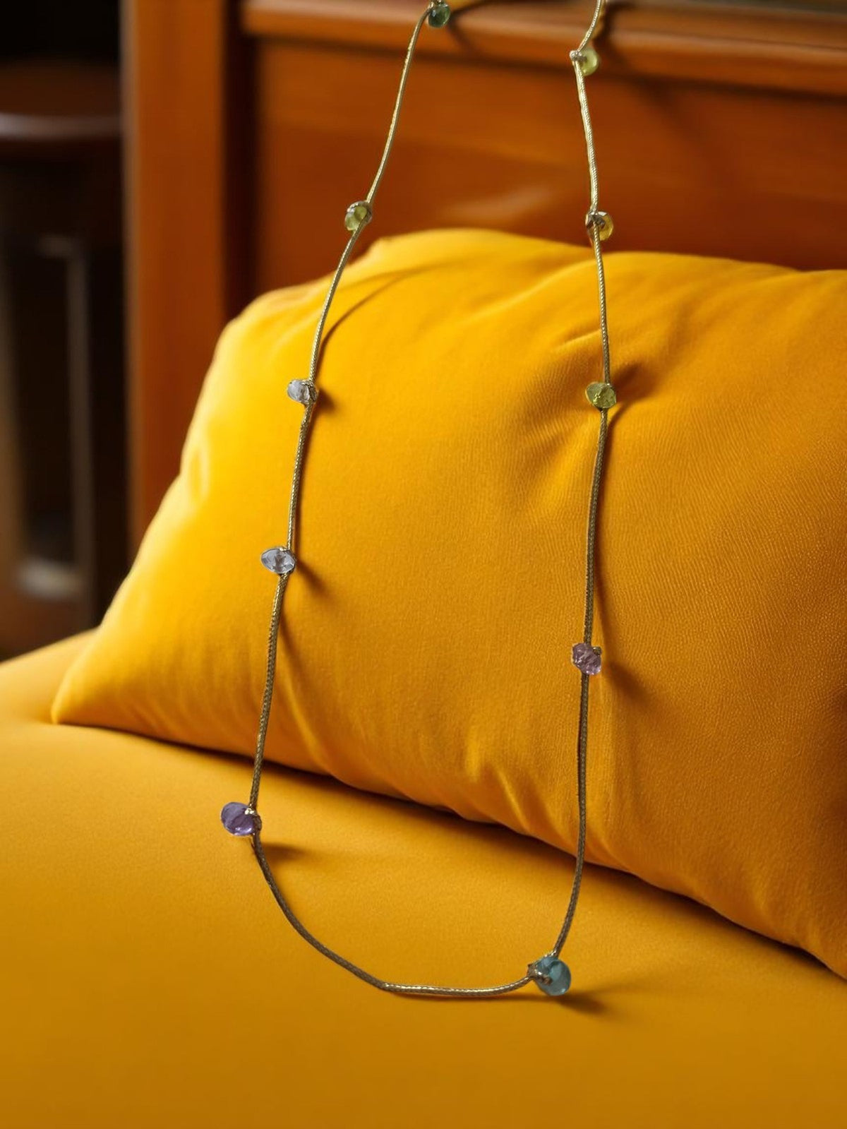 Retro-Modeschmuck-Halskette mit bunten Perlen, Vintage-Stil, elegante feine Kette