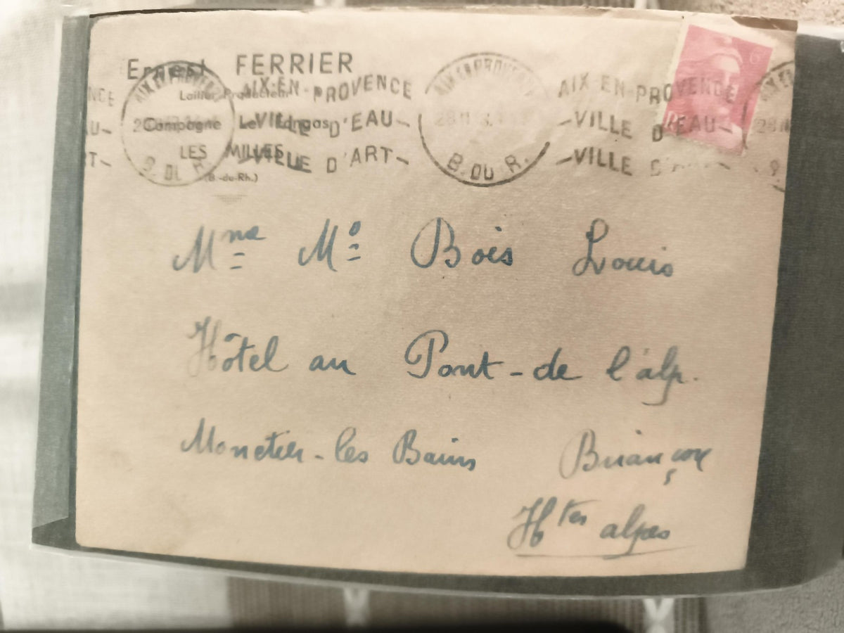 Lettre ancienne oblitérée Aix-en-Provence philatélie timbre 6c France