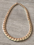 Collier vintage ancien plaqué or, bijou rétro gros maillons, accessoire unique