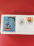 Enveloppe philatélie premier jour Suisse Cavalier illustration timbre Helvetia