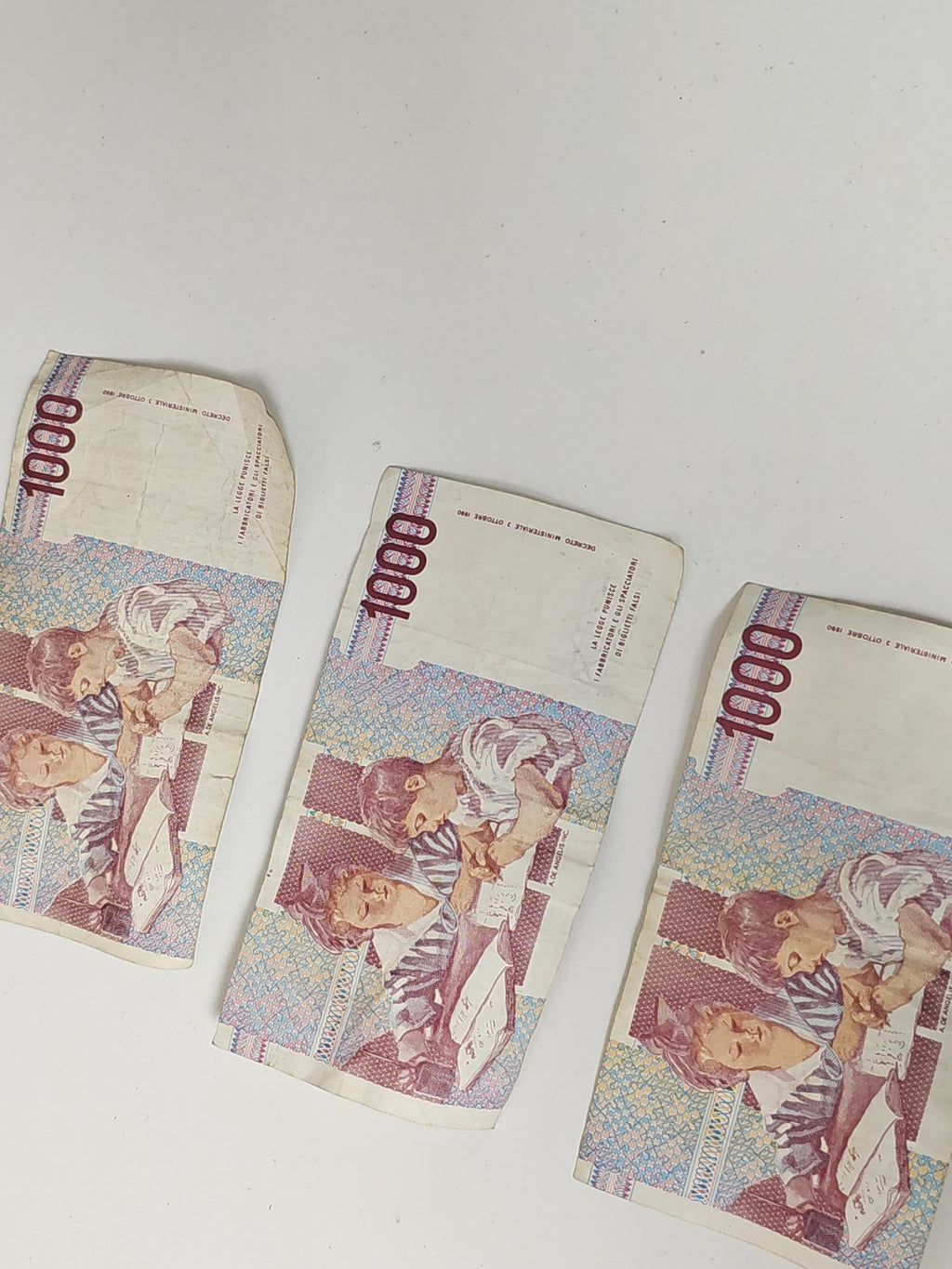 3 billets anciens 1000 lires italiens vintage Banca d?Italia collection rétro