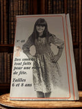 Patron couture vintage 1981 robe fillette smocks N°48, ancien, tailles 6 8 ans