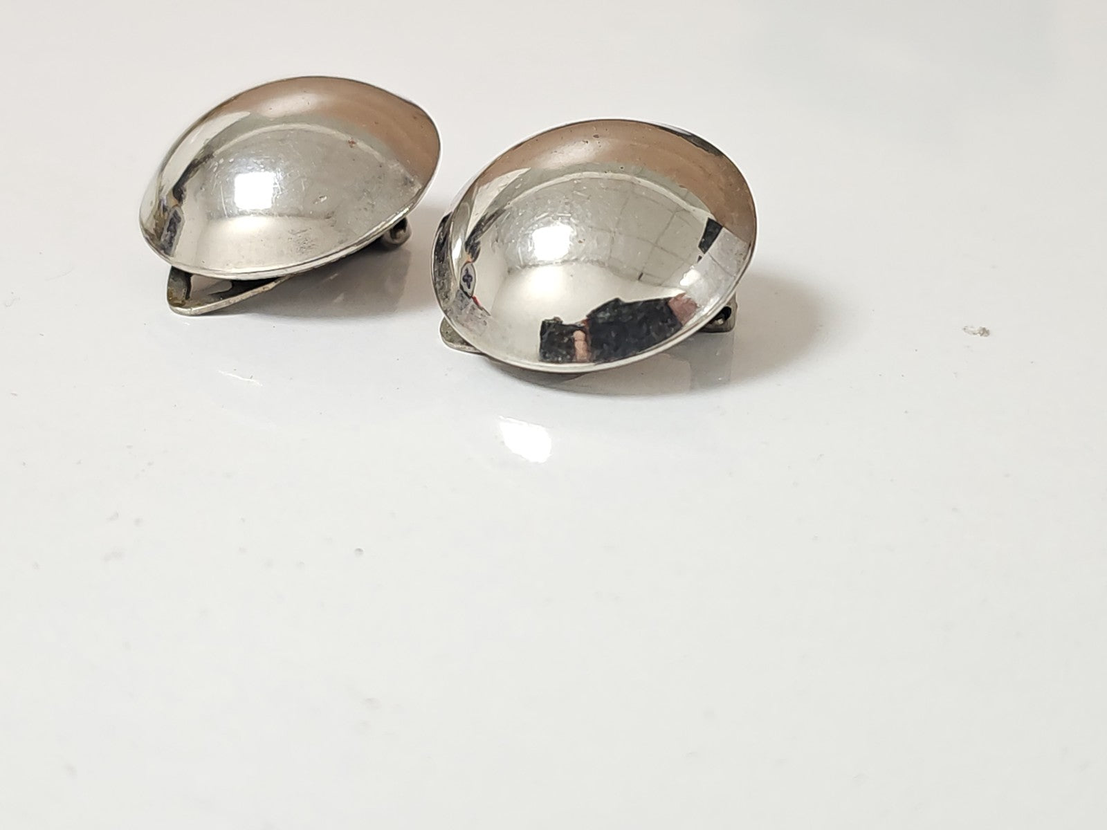 Pair of vintage retro earrings, old costume jewelry collection