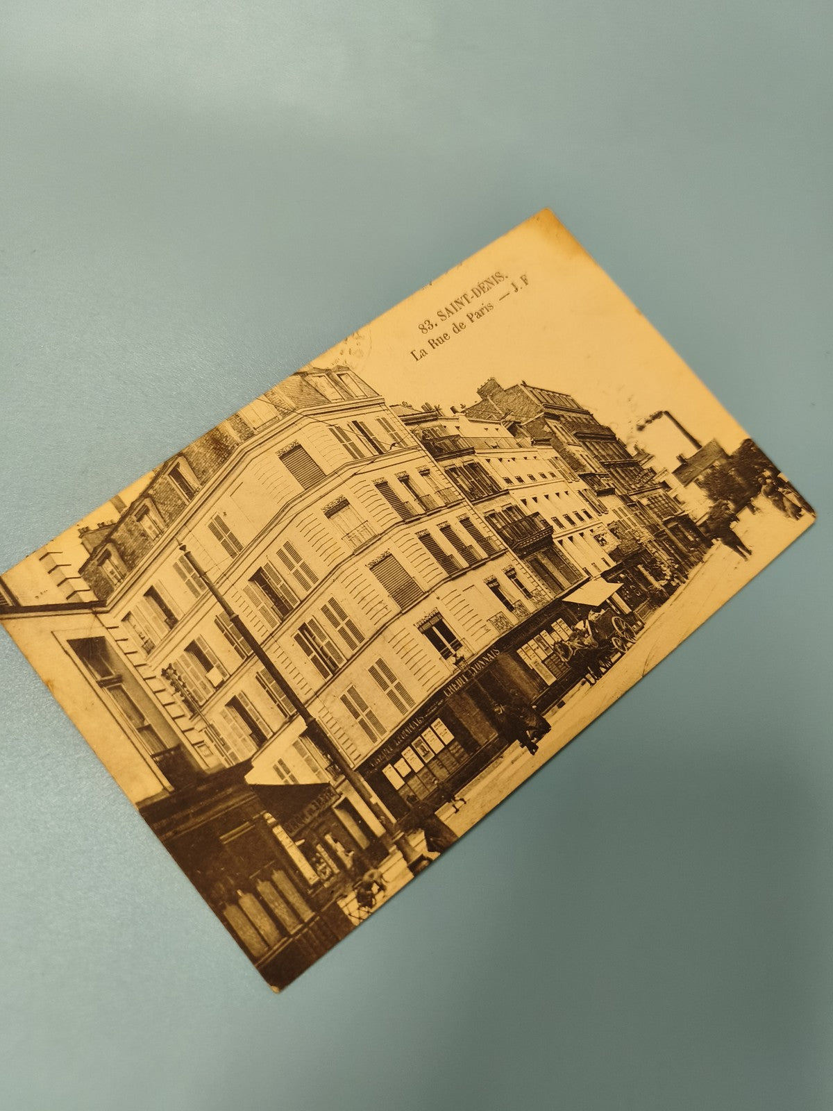 Ancienne carte postale animée Saint-Denis rue de Paris vintage collection
