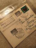 Carte postale philatélie Allemagne 1962 timbres papillon et monument (Ref 27)