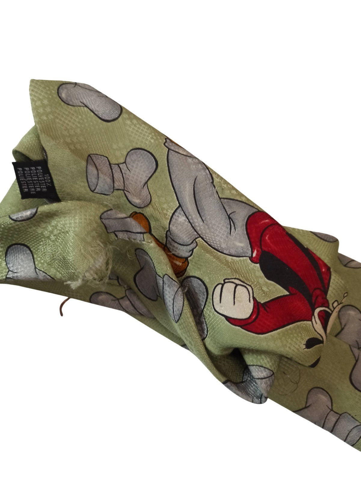 Cravate vintage Disney Dingo vert motif rétro adulte soie accessoire ancien