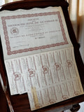 Action au porteur Mines de Zinc du Guergour 1920s document financier vintage