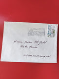 Enveloppe philatélie timbrée France Vichy 1981 cachet illustré, écriture manuscr