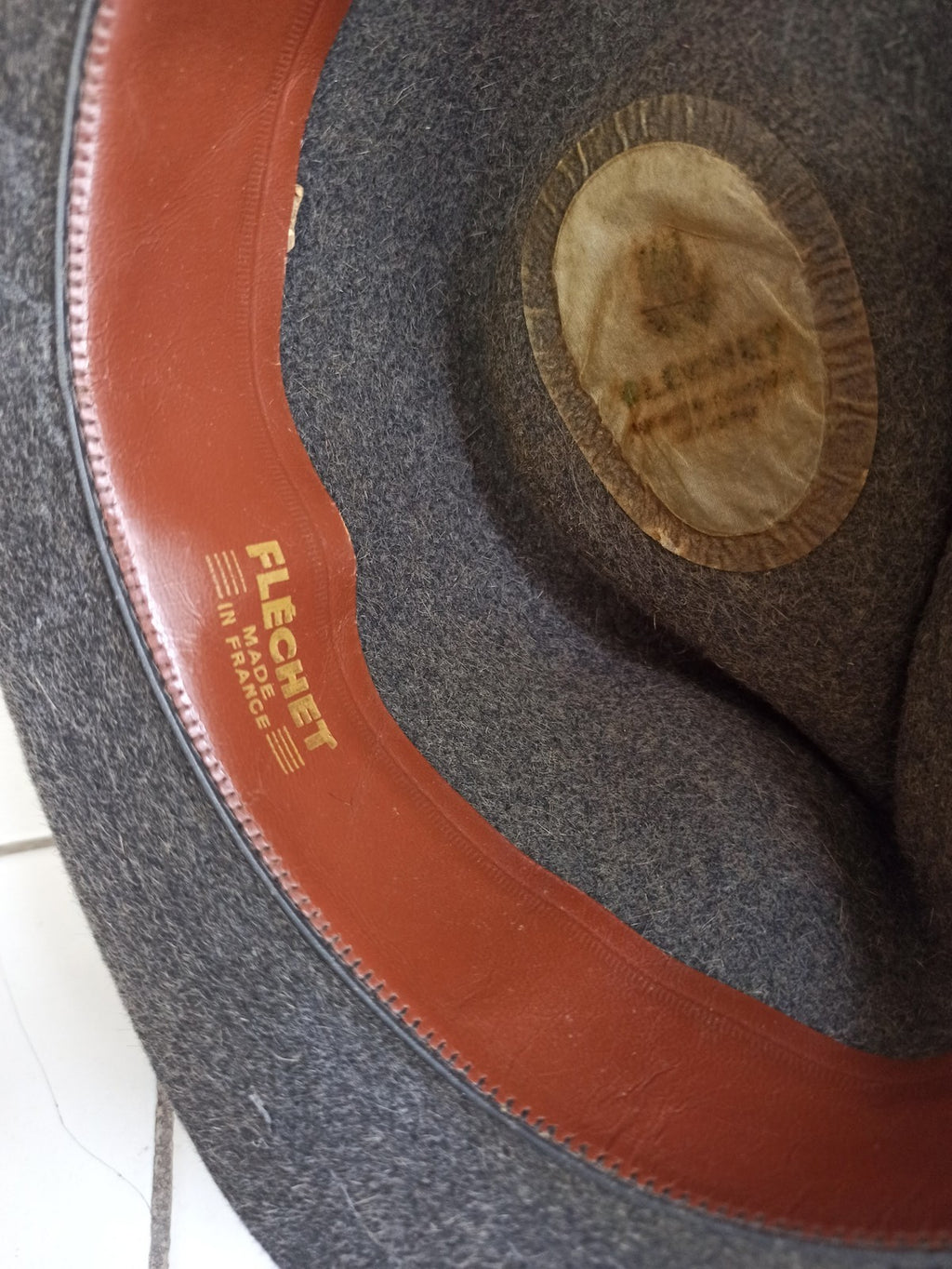 Chapeau vintage Fléchet ancien homme rétro made in France marron fedora