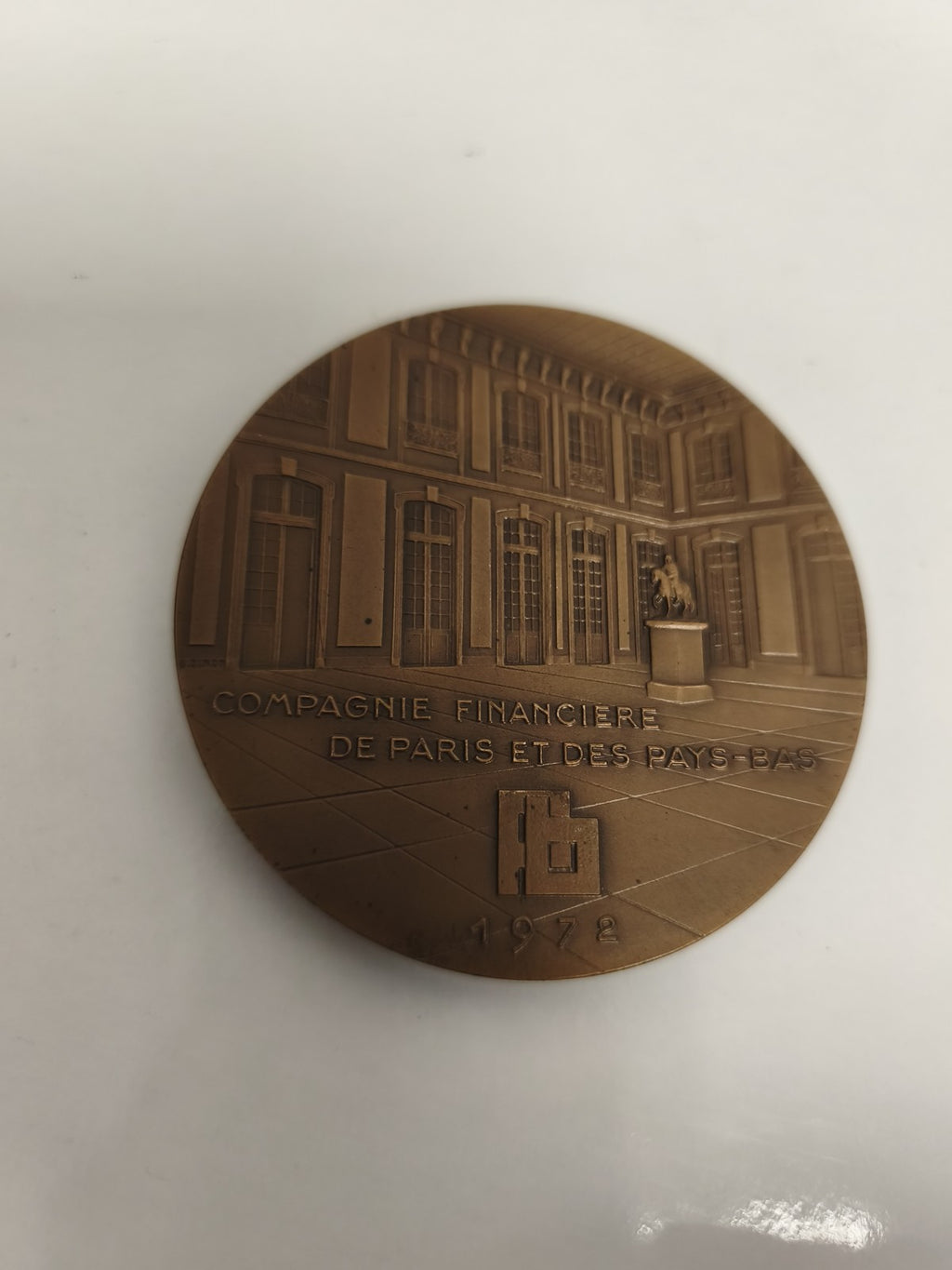 Médaille Compagnie Financière de Paris et Pays-Bas 1972, bronze, architecture