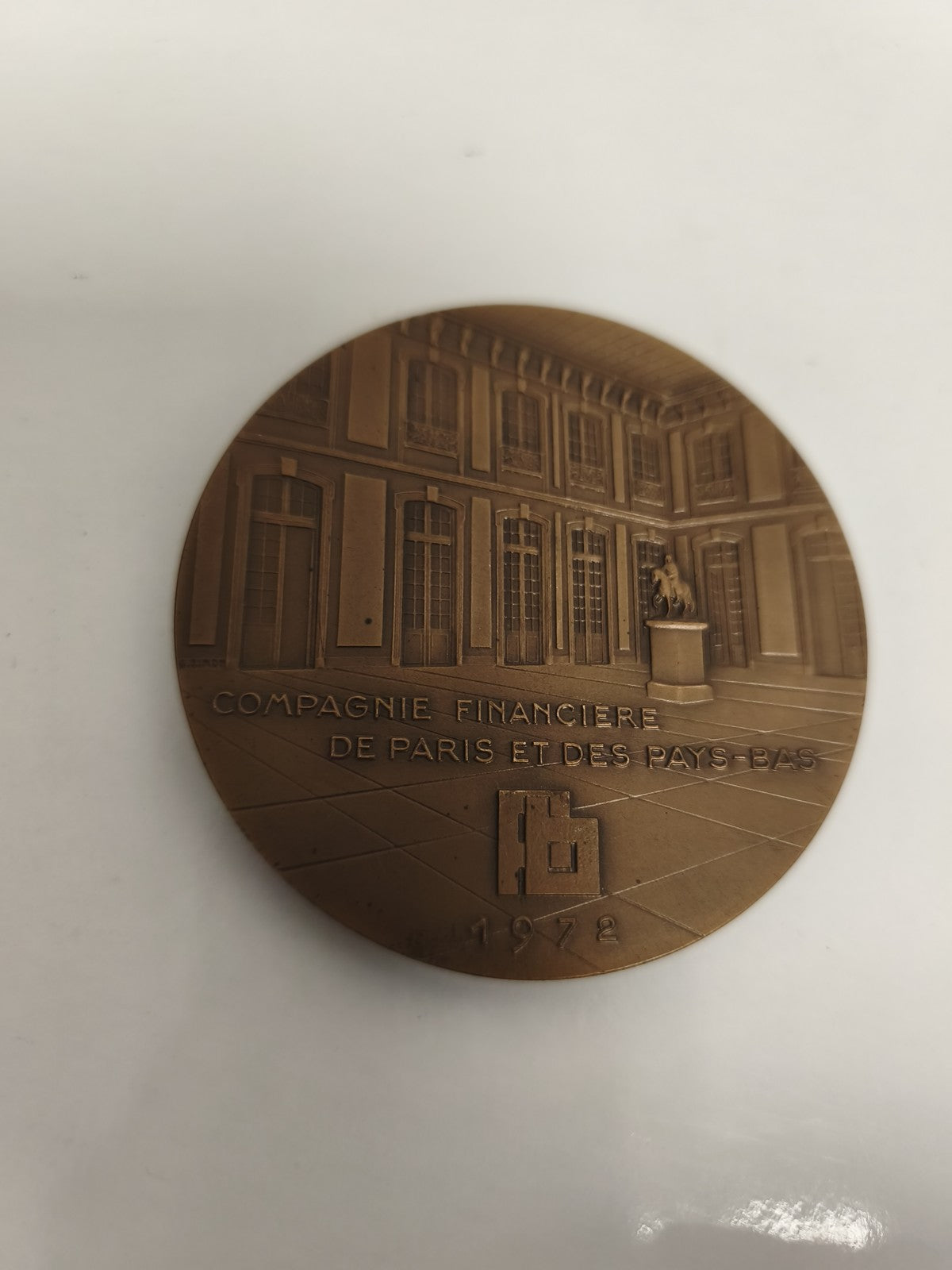 Médaille Compagnie Financière de Paris et Pays-Bas 1972, bronze, architecture