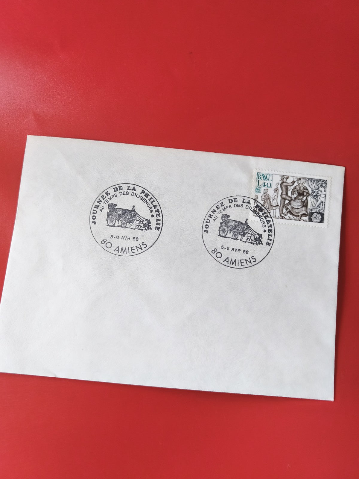 Enveloppe philatélie Amiens cachet "Journée de la Philatélie" timbre Europa