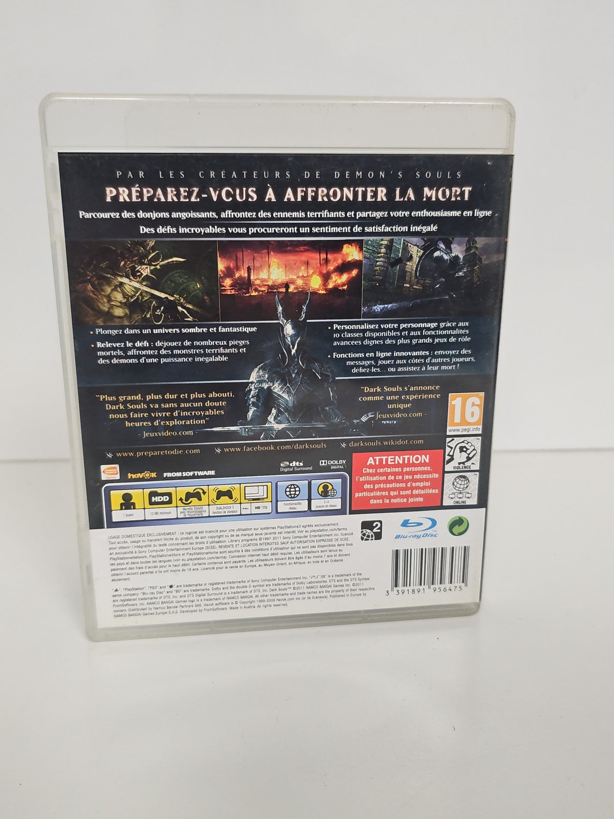 Jeu Dark Souls pour PS3, version originale Playstation 3, action RPG complet