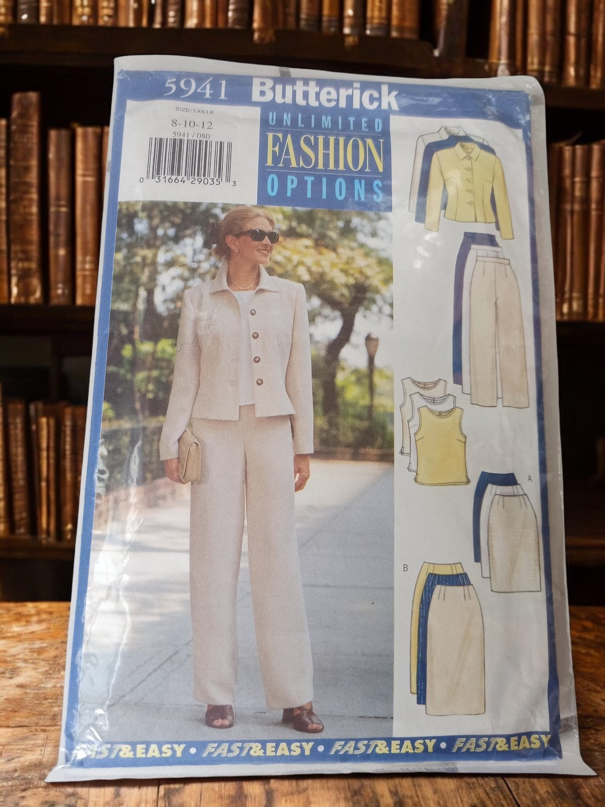 Patron couture Butterick 5941 vintage, tailleur femme années 90, tailles 8-12