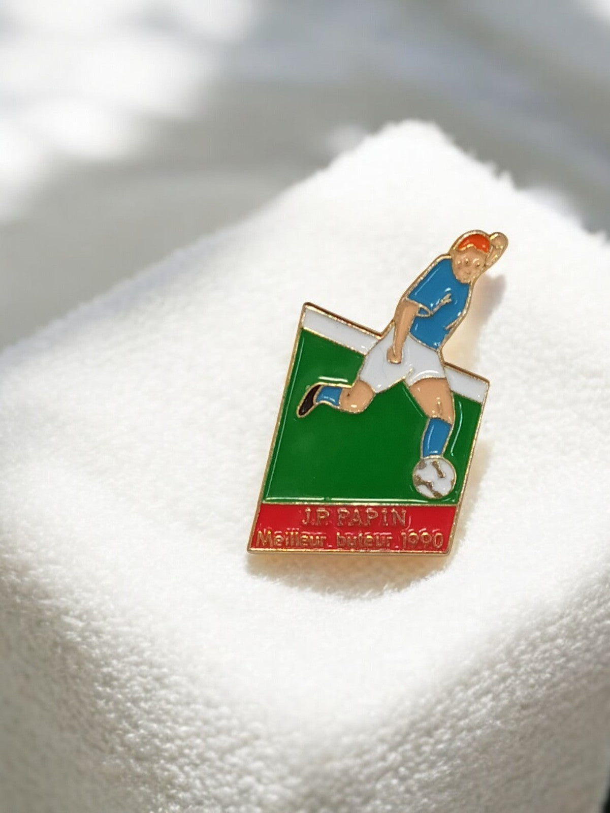 Pin's vintage JP Papin OM 1990 football rétro Olympique Marseille ancien