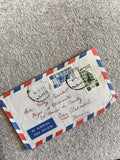 Lettre avion Liban vers France timbres airmail enveloppe tricolore philatélie