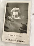 Carte postale ancienne Paule Régnier portrait Photo Henri Manuel auteur Heureuse