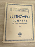 Ancien livre partitions Beethoven piano violoncelle Schirmer vintage déco