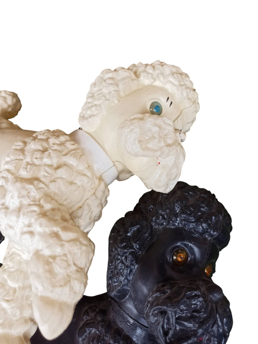 Lot 2 chiens pouet vintage années 60, poodles noir blanc déco rétro