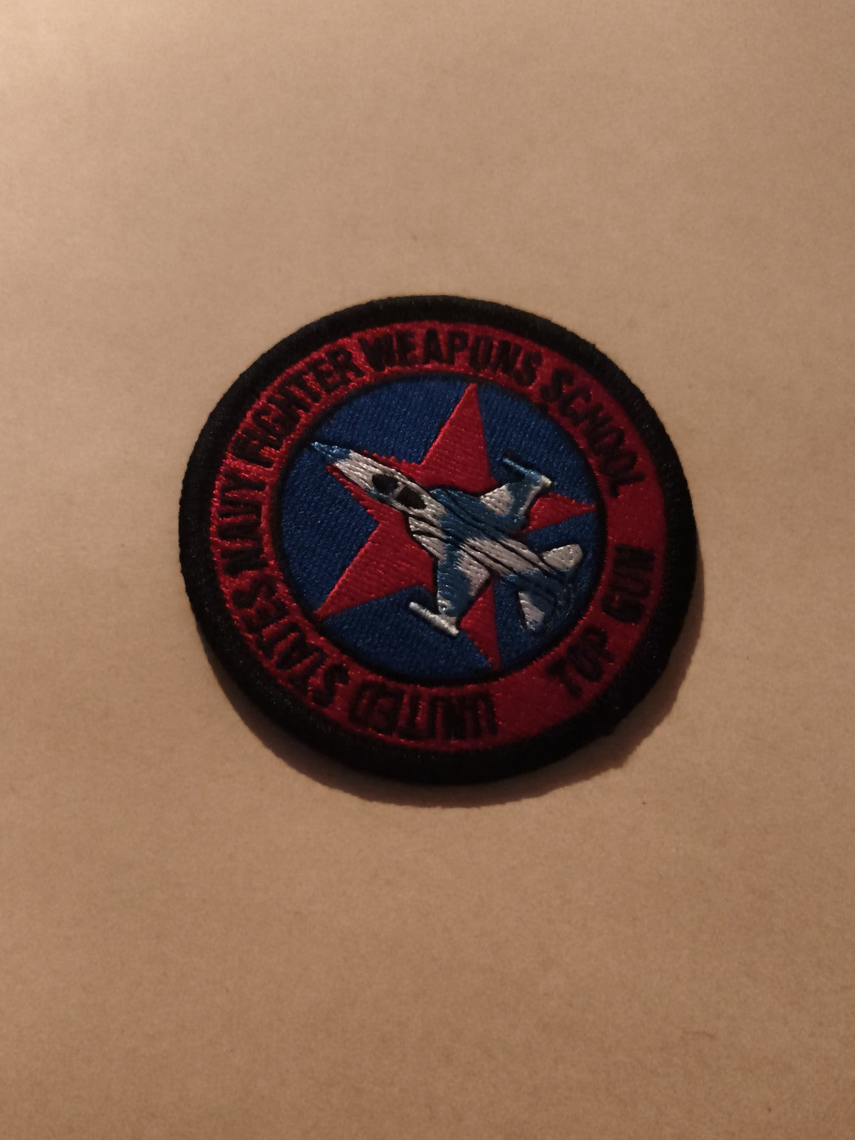 Écusson brodé Top Gun US Navy Fighter Weapons School ancien patch