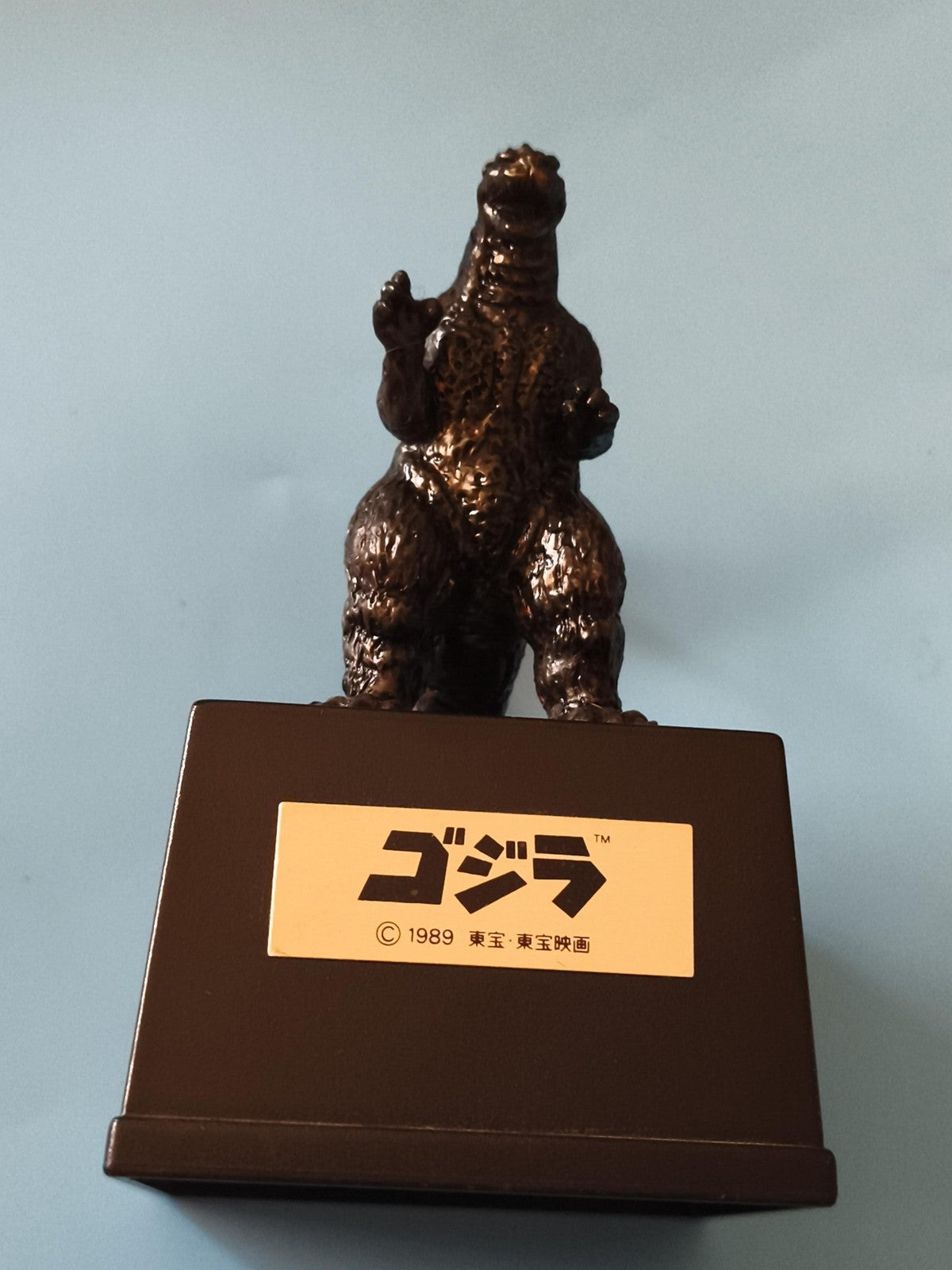Statuette Godzilla noir sur socle, Toho 1989, ゴジラ, figurine décorative