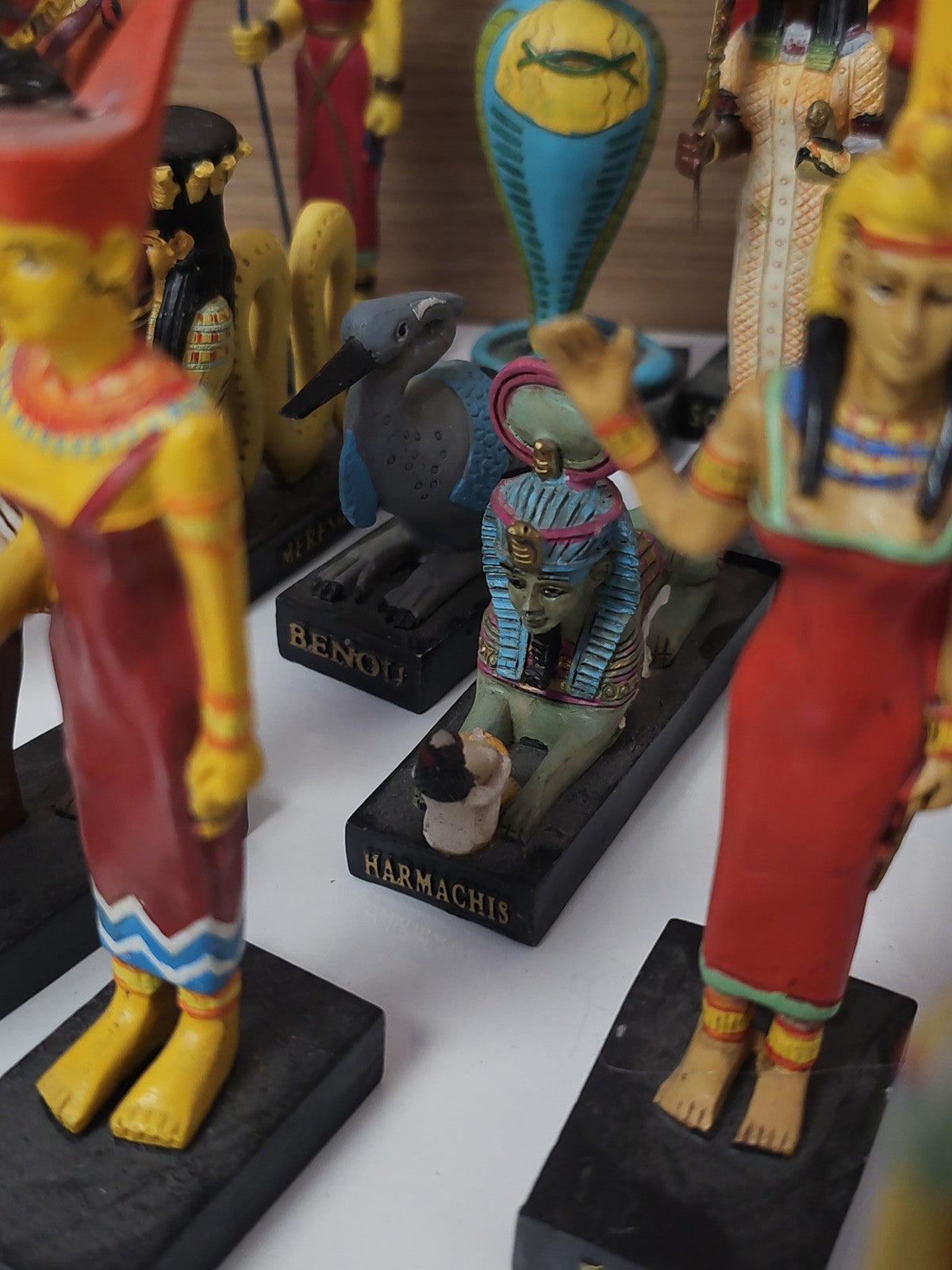 Vintage figurines dieux Égypte ancienne + magazines, set collection ancien rare