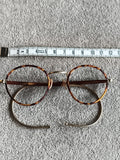 Lunettes anciennes rondes monture écaille métal, pince-nez vintage rétro