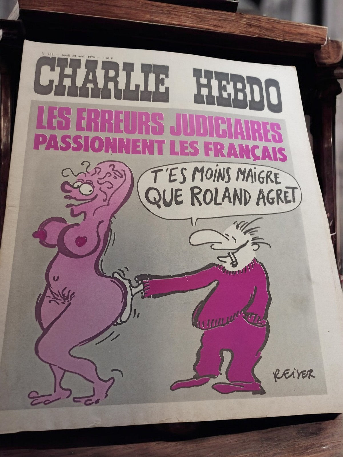 Journal Charlie Hebdo n°285 1978 ancien vintage couverture Reiser presse rétro