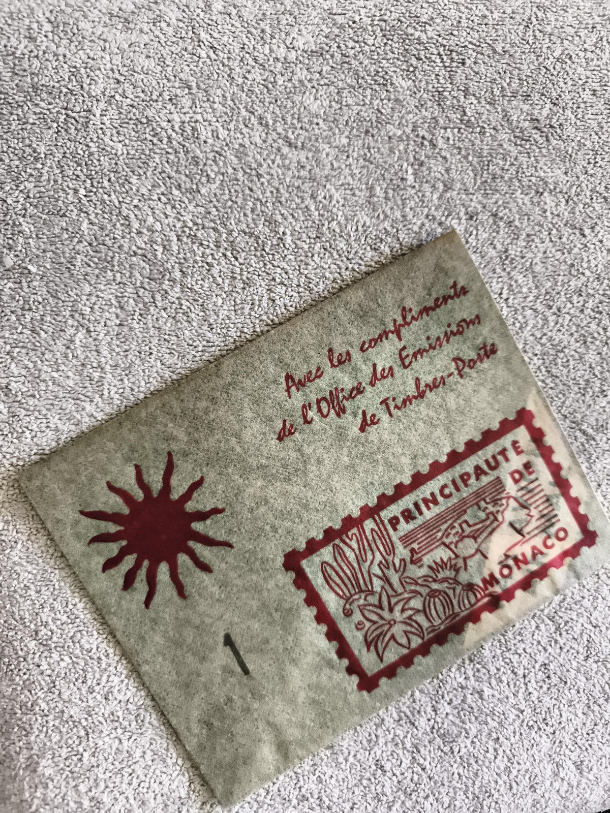 Pochette philatélique Monaco Office des Timbres Poste cactus soleil