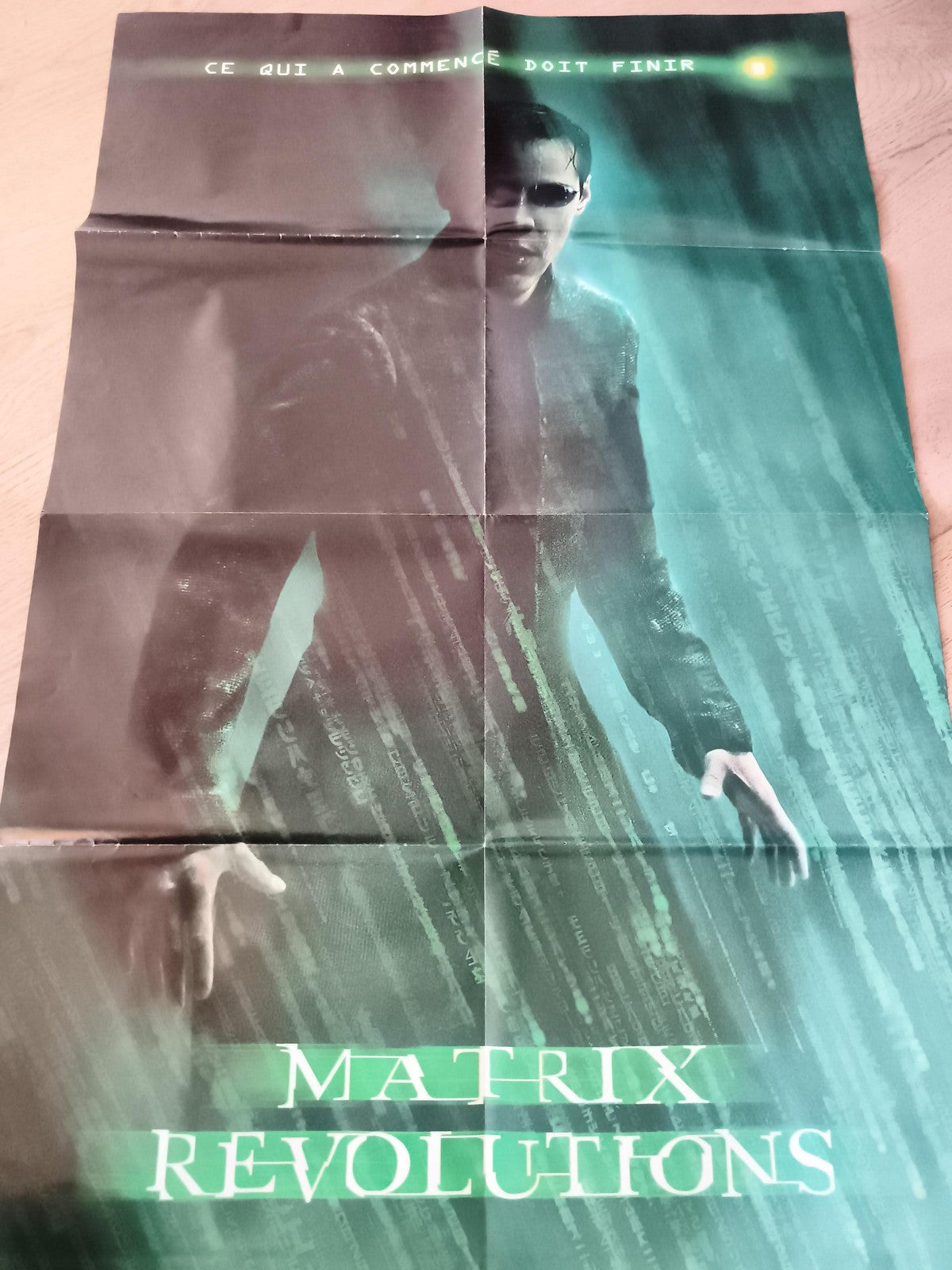 Poster Matrix Revolutions film cinéma plié Neo vert