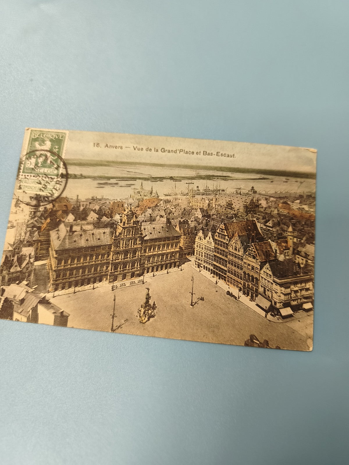 Carte postale ancienne Anvers Grand?Place & Bas-Escaut Belgique timbrée couleur