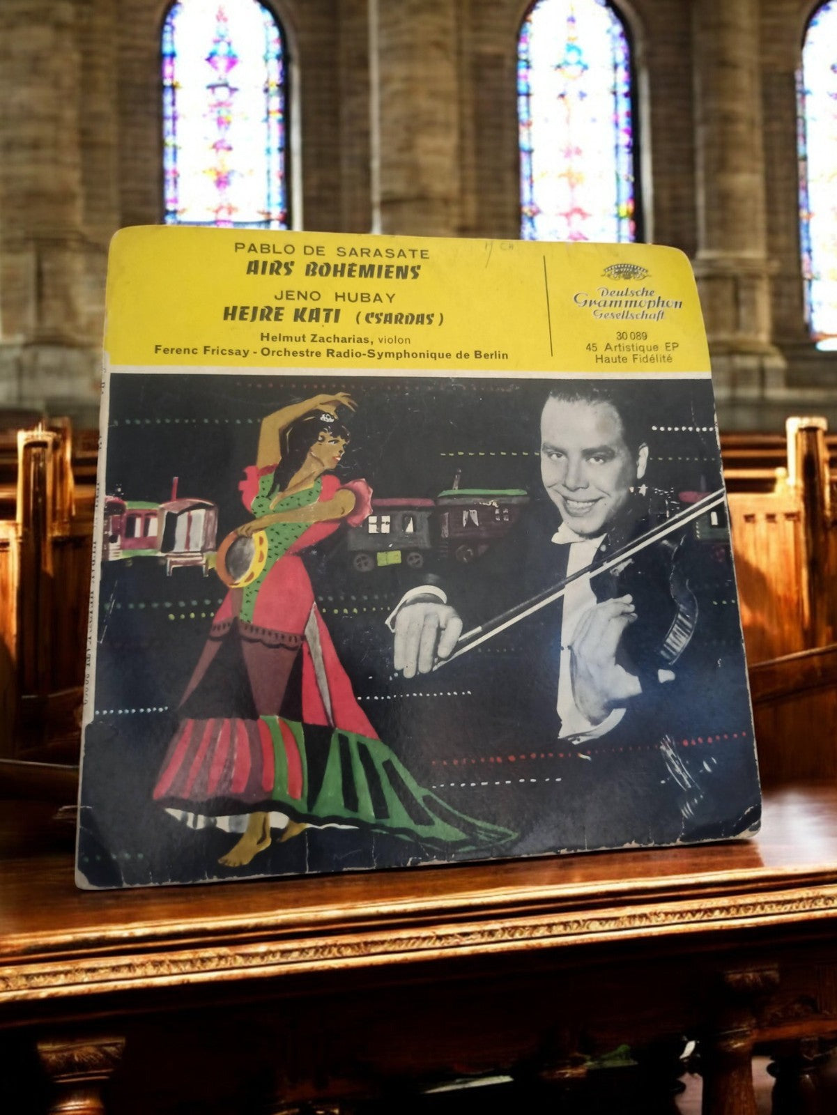 Disque vinyle 45 tours vintage Deutsche Grammophon Sarasate Airs Bohémiens