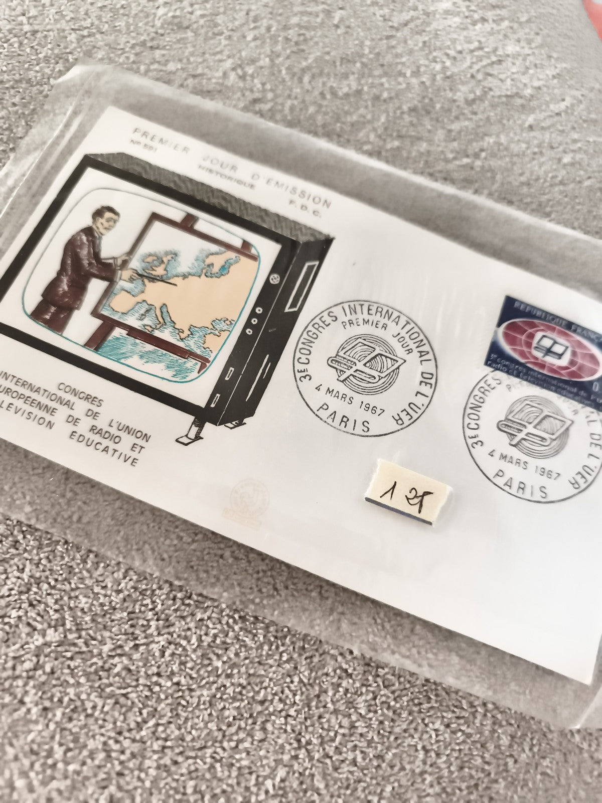 Lettre Premier Jour 1967 Radio Télévision Educative Paris FDC philatélie vintage