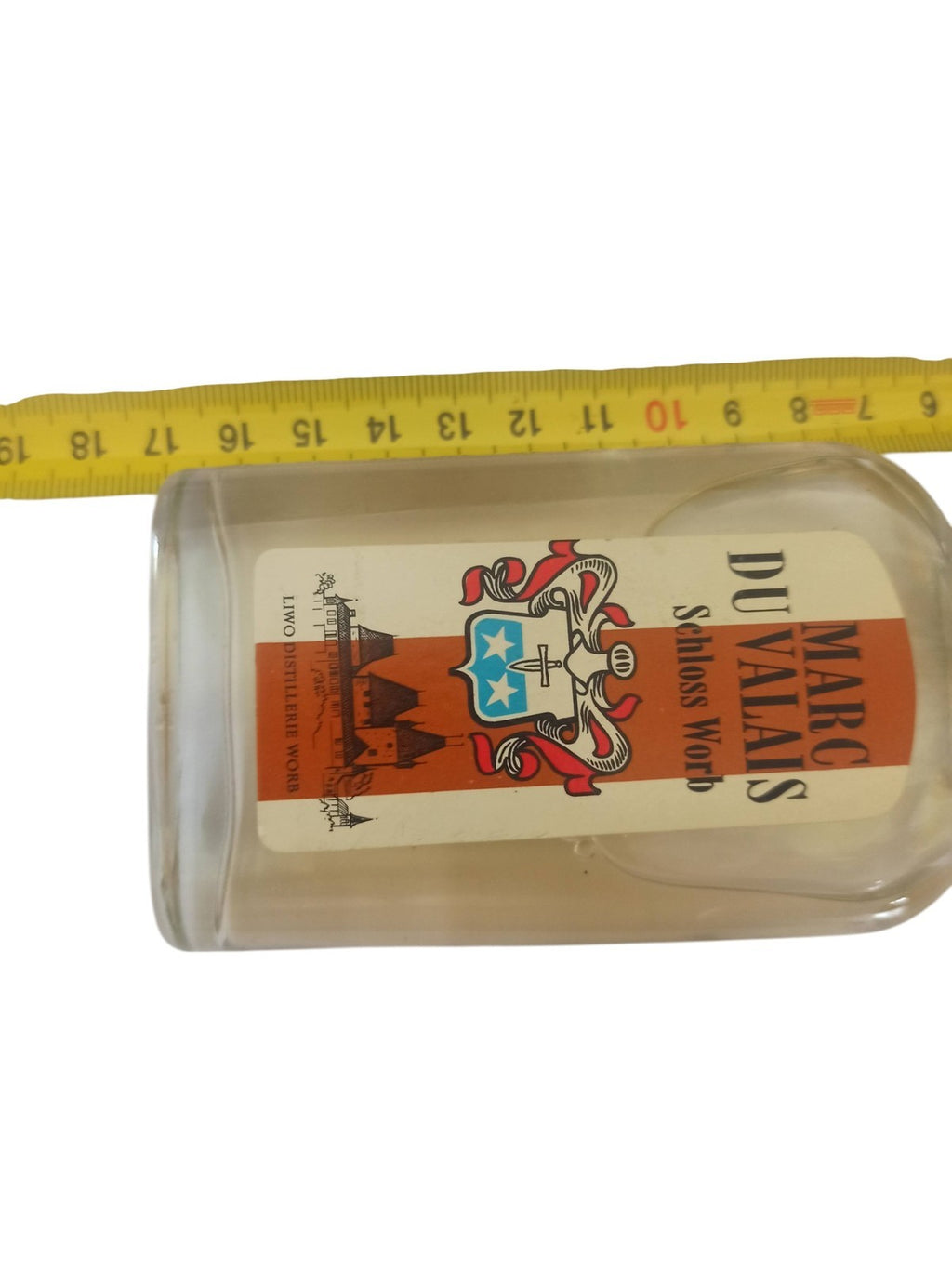 Bouteille vintage Marc Du Valais Schloss Worb, flacon verre, rare